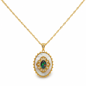 Medaillon-Anhänger mit äthiopischem Opal