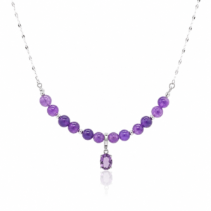 Halskette - mit Amethystperlen