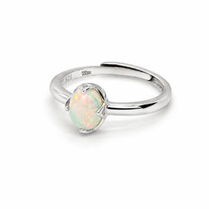 Silberring  mit natürlichem weißem Opal