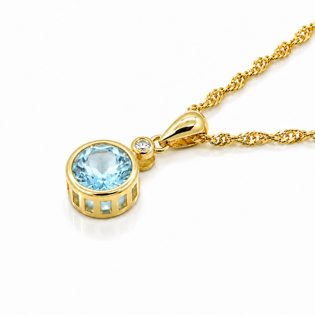 Granat-Anhänger mit Gelbgoldbeschichtung - Image 5