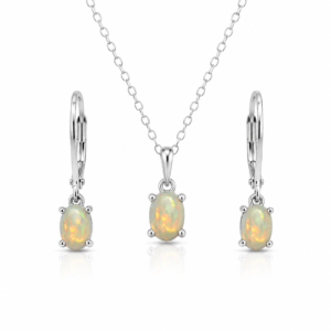 Silber-Schmuckset mit australischem Opal
