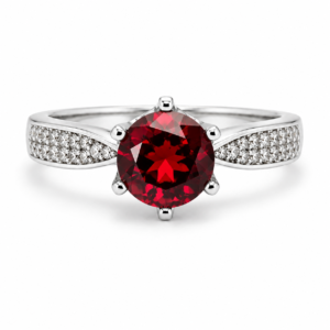 Ring Solitaire Pavé