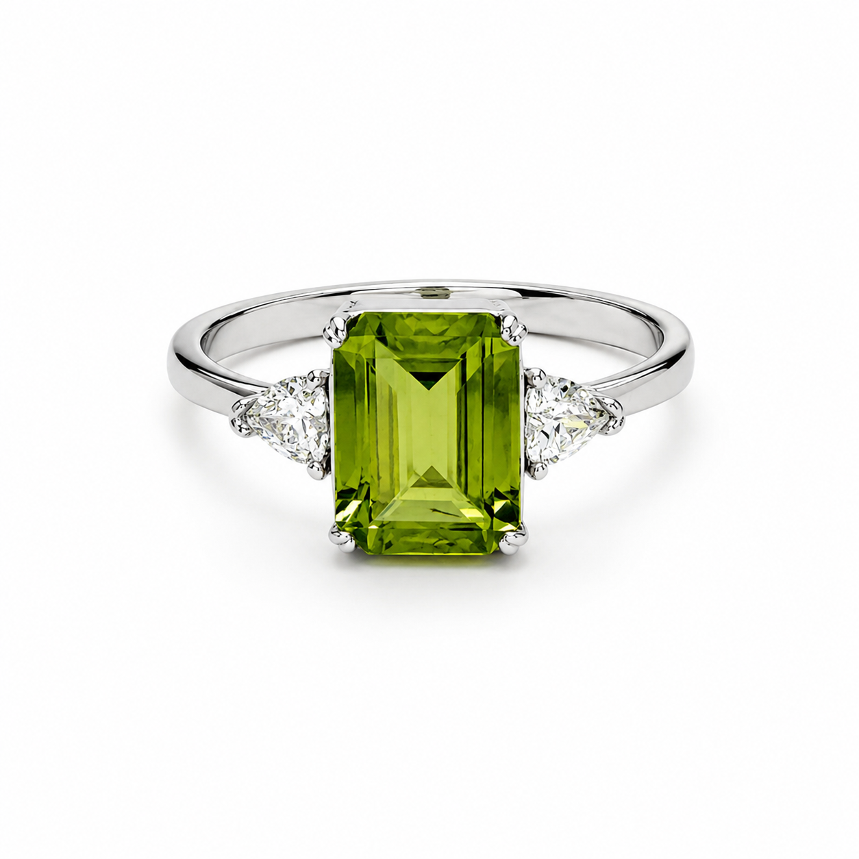 Ring - Smaragdschliff mit Zirkonia-Set