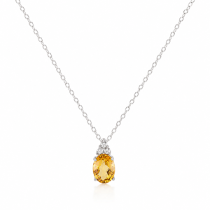 Kette Ovaler Citrin
