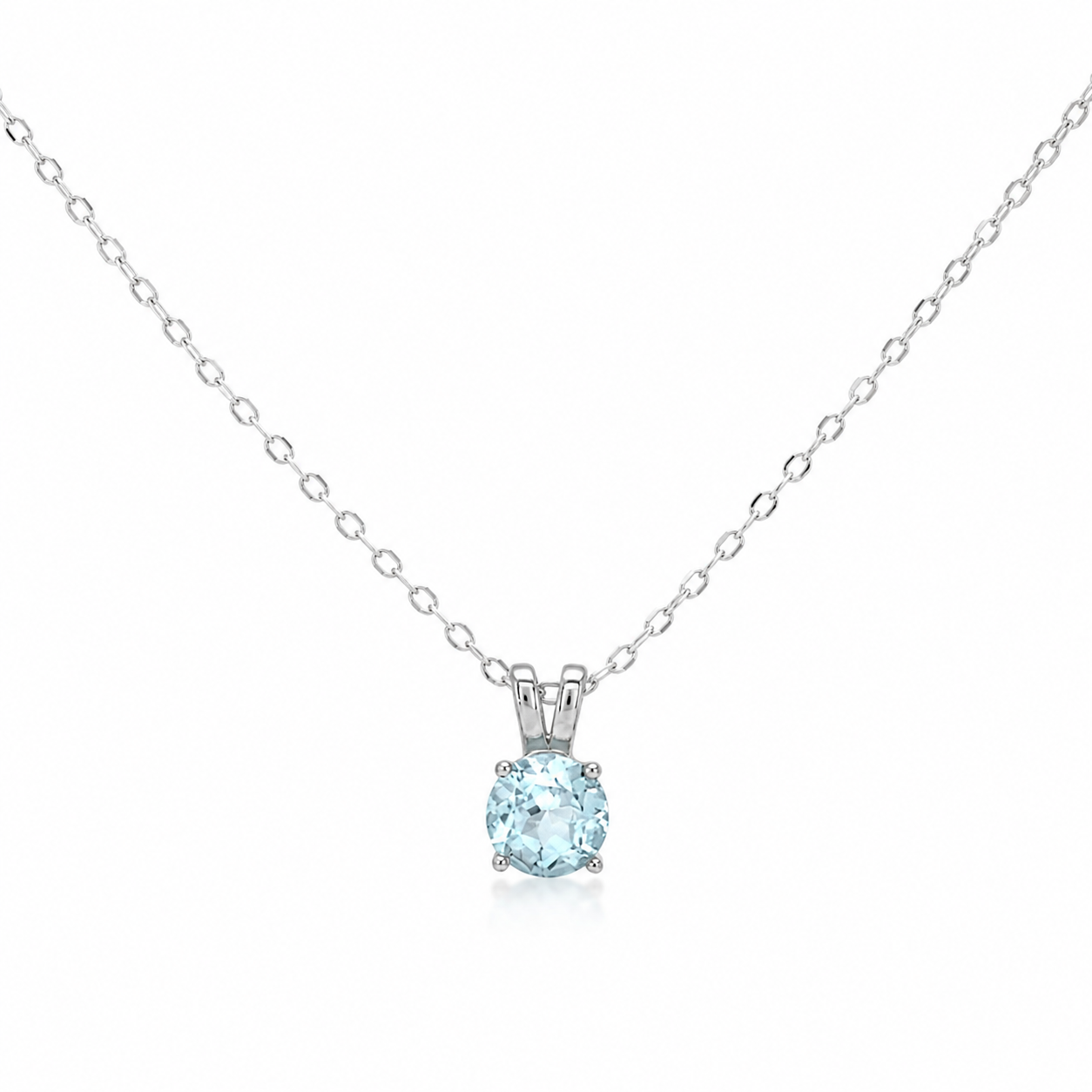 Silber-Schmuckset mit rundem Blautopas - Image 3
