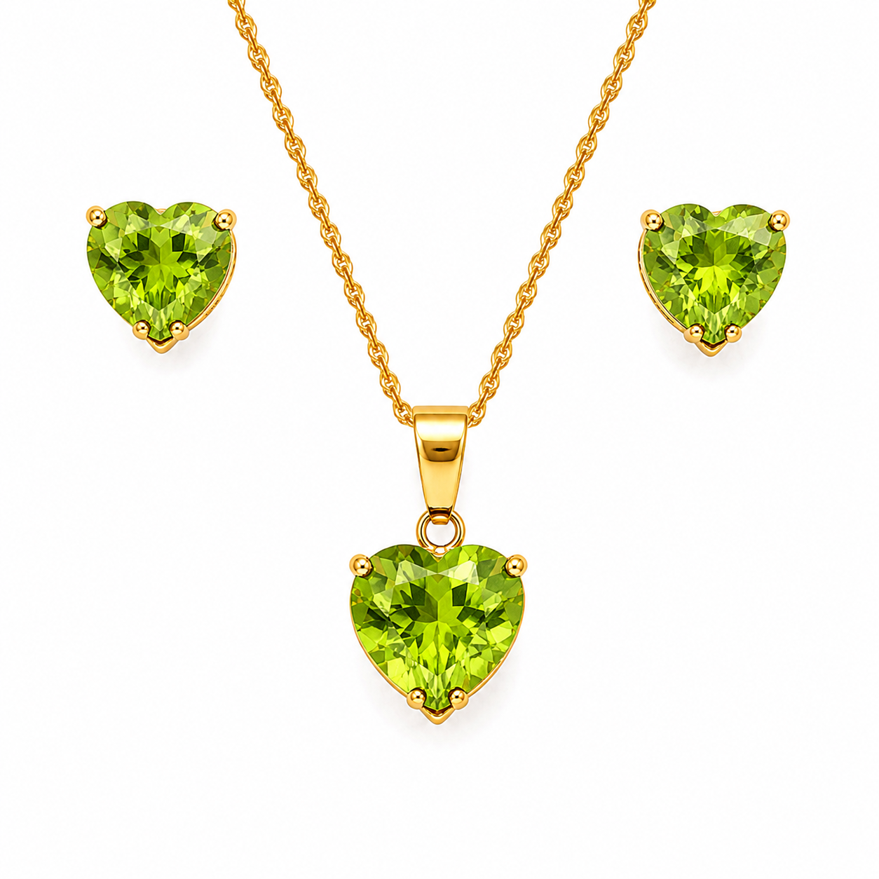 Set – minimalistisches Herz aus Gold