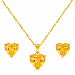 Set Herz, Gold & Citrin