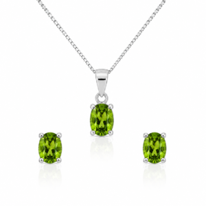 Set – minimalistisch oval aus Silber