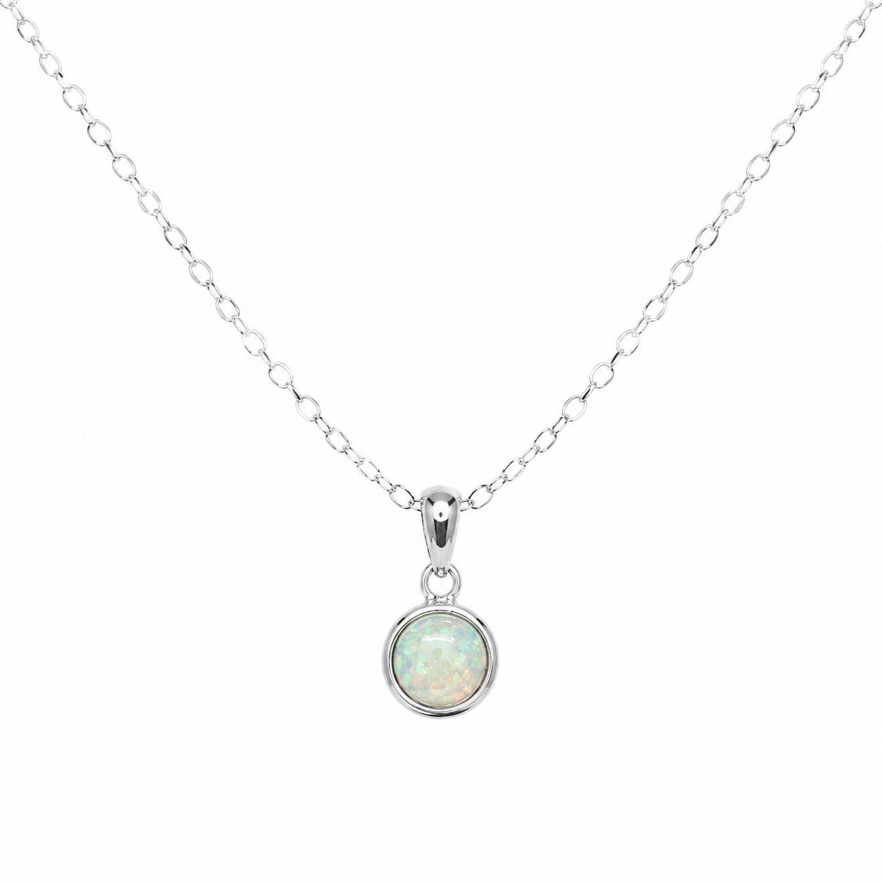 Silber-Schmuckset mit weißem Opal - Image 3