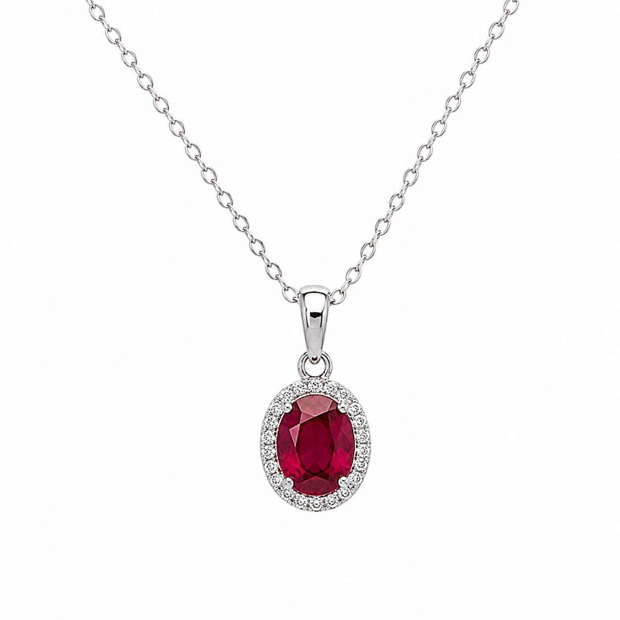 Elegantes Silber-Schmuckset mit ovalen Rubinen - Image 3