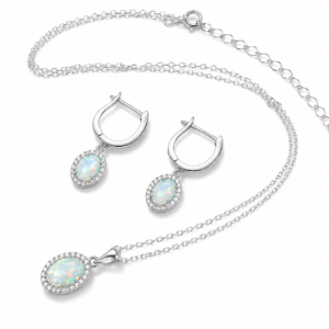 Silber-Schmuckset mit Opal