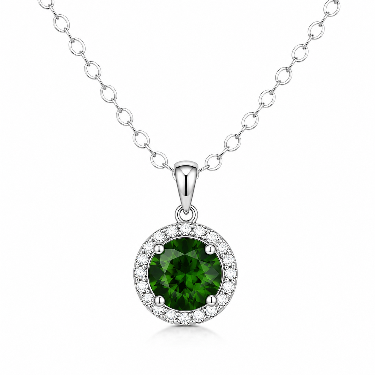 Silber-Schmuckset „Diopsid & Zirkonia“ - Image 2