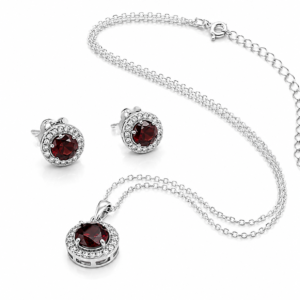 Set Rund 7x7 Sterlingsilber Halo
