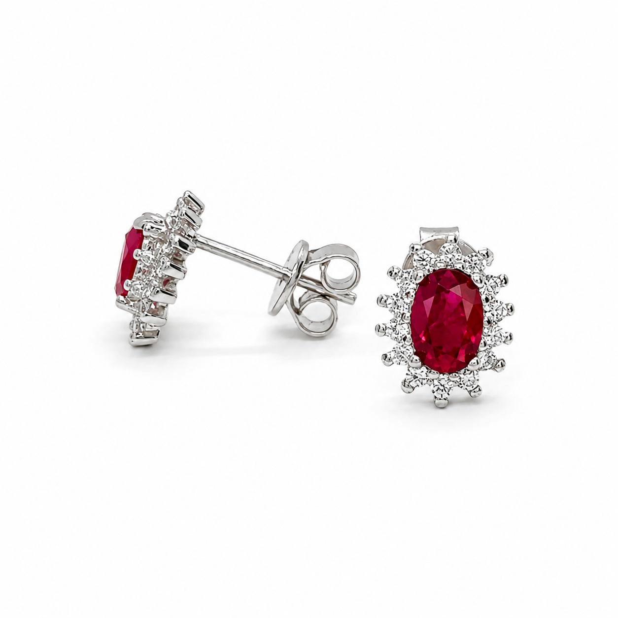 Silber-Schmuckset im Rosettendesign mit Rubinen - Image 3