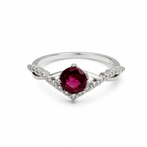 Entwined Ring – Silberring mit natürlichem Rubin