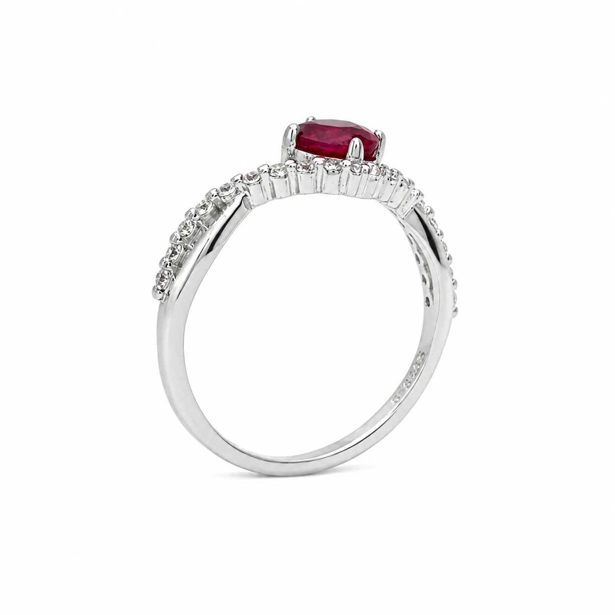 Entwined Ring – Silberring mit natürlichem Rubin - Image 2