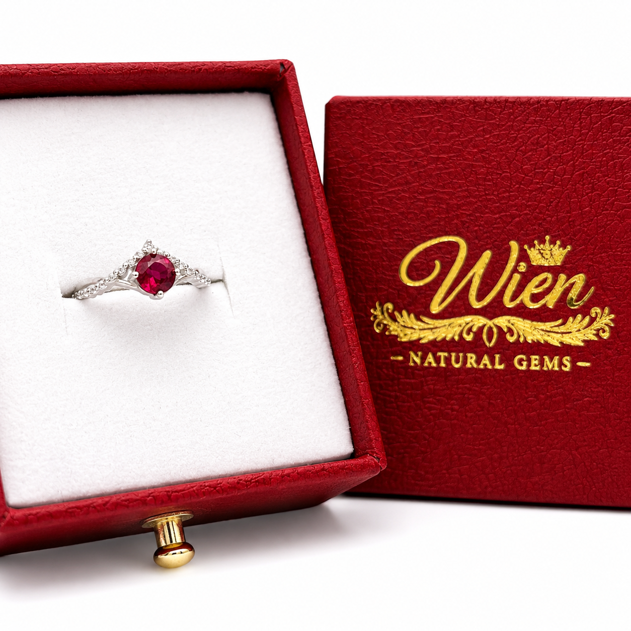 Entwined Ring – Silberring mit natürlichem Rubin - Image 3