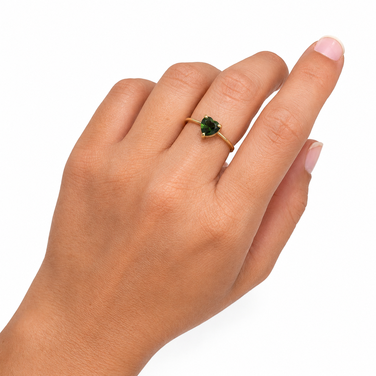 18-Karat-Goldring „Diopsid-Herz“ - Image 3