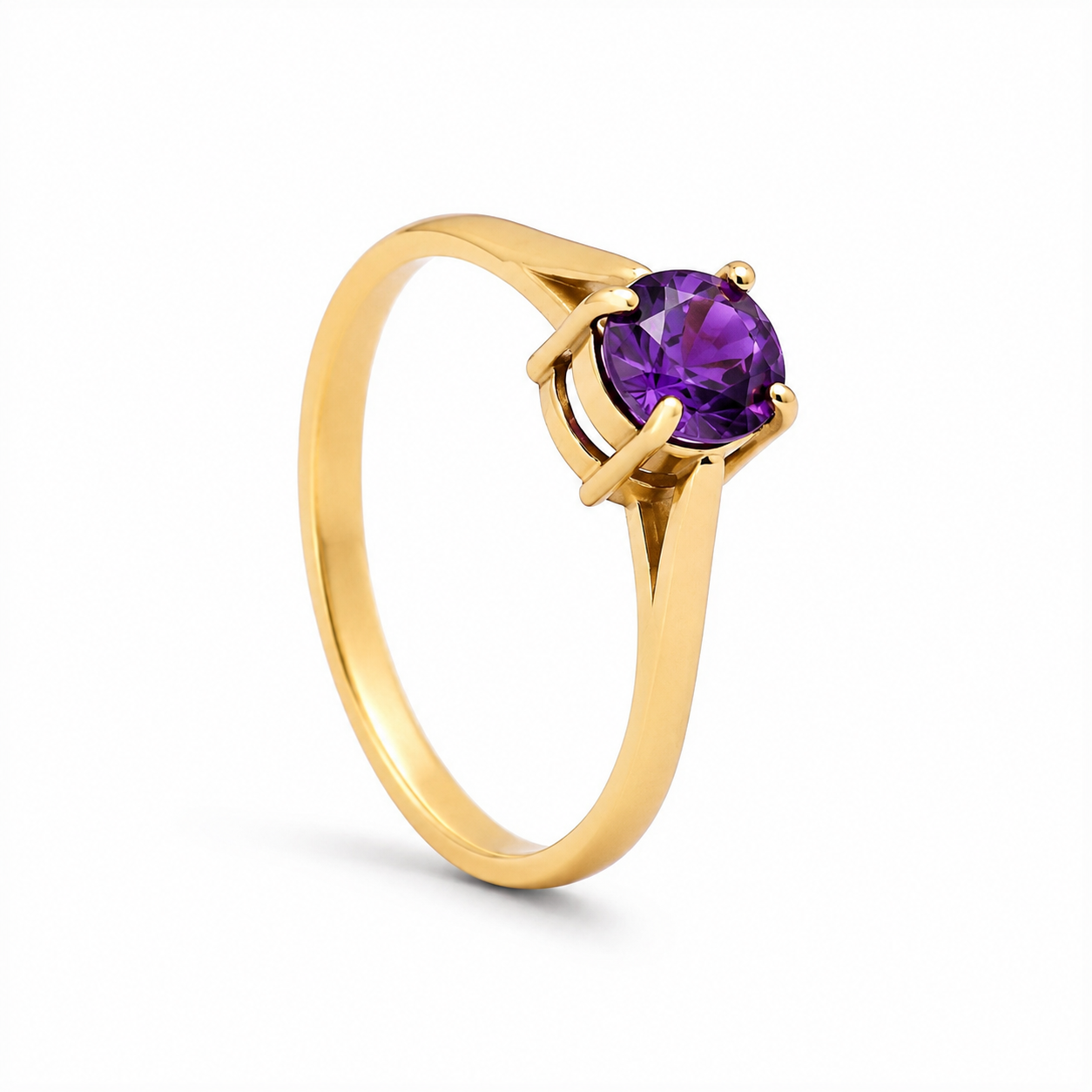 Ring - runder Solitär aus Gold
