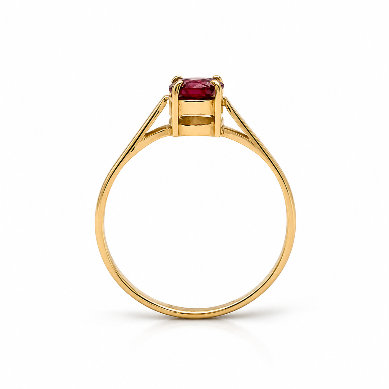 18-Karat-Goldring mit rundem Rubin - Image 2
