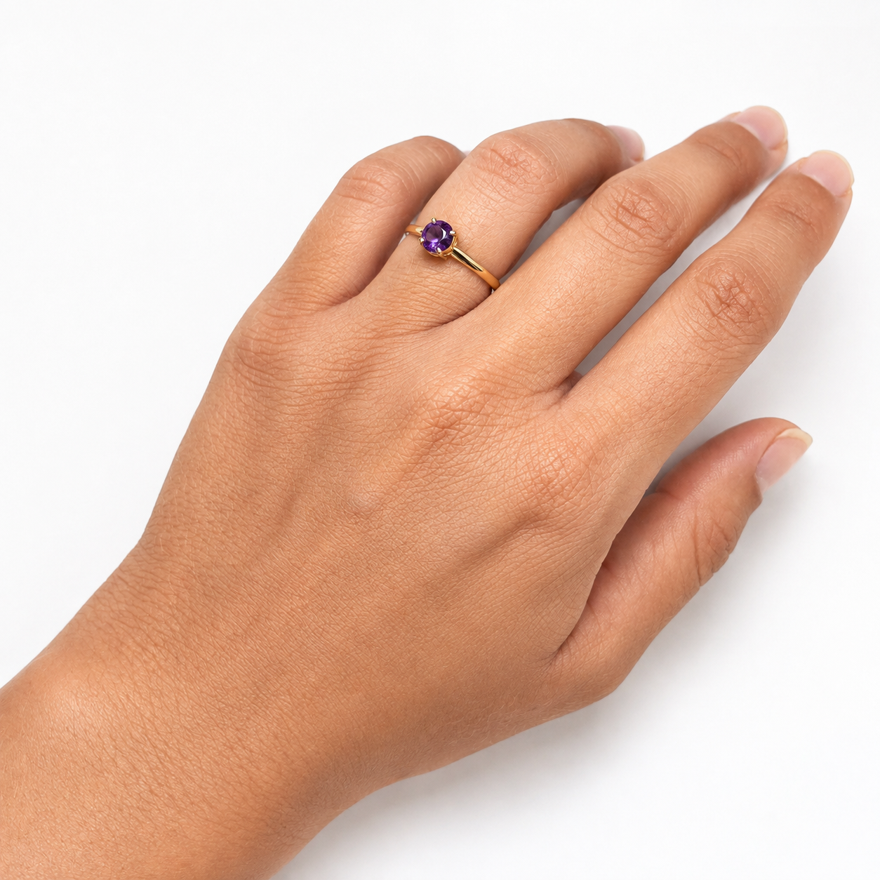 Ring - runder Solitär aus Gold - Image 3