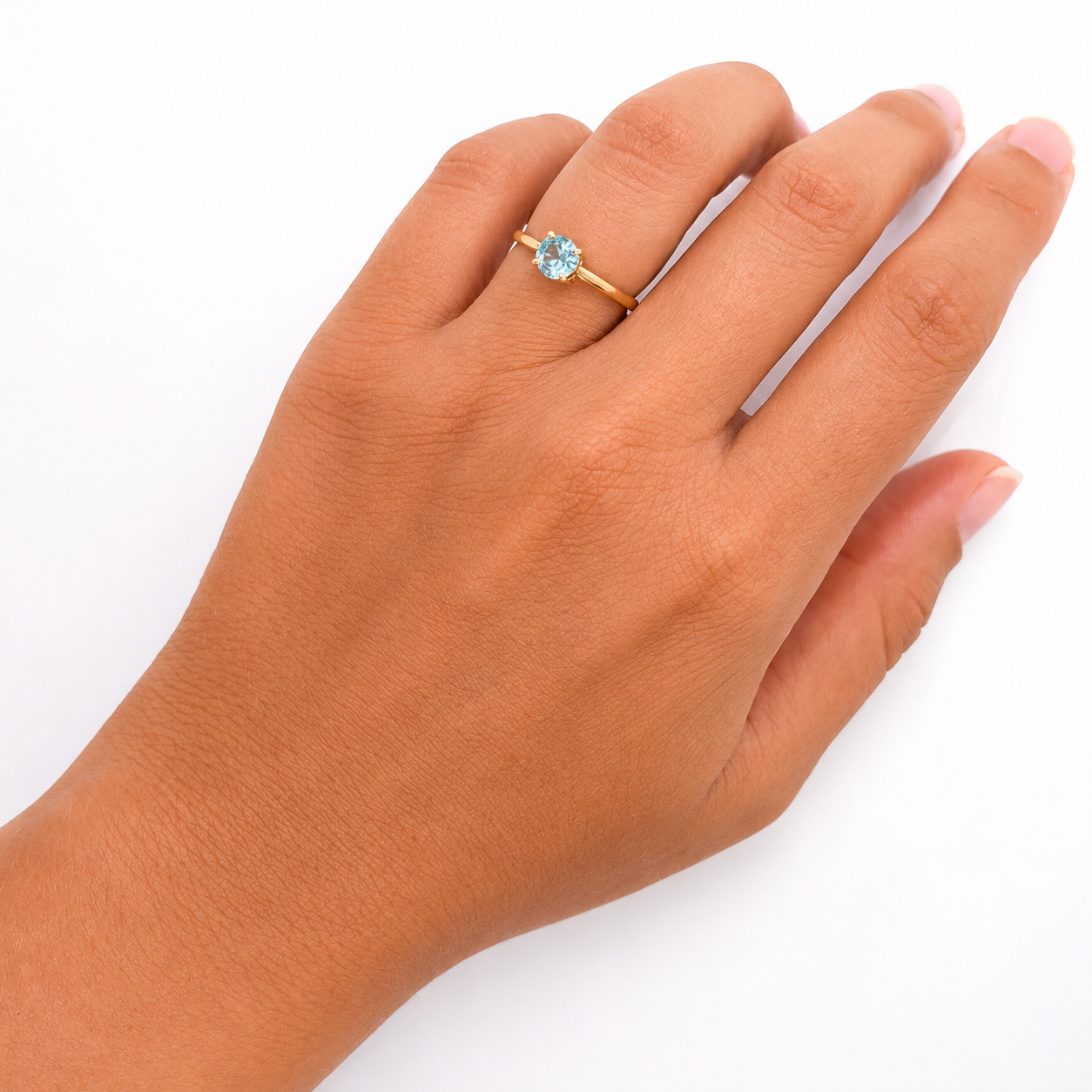 Ring mit rundem Blautopas - Image 3