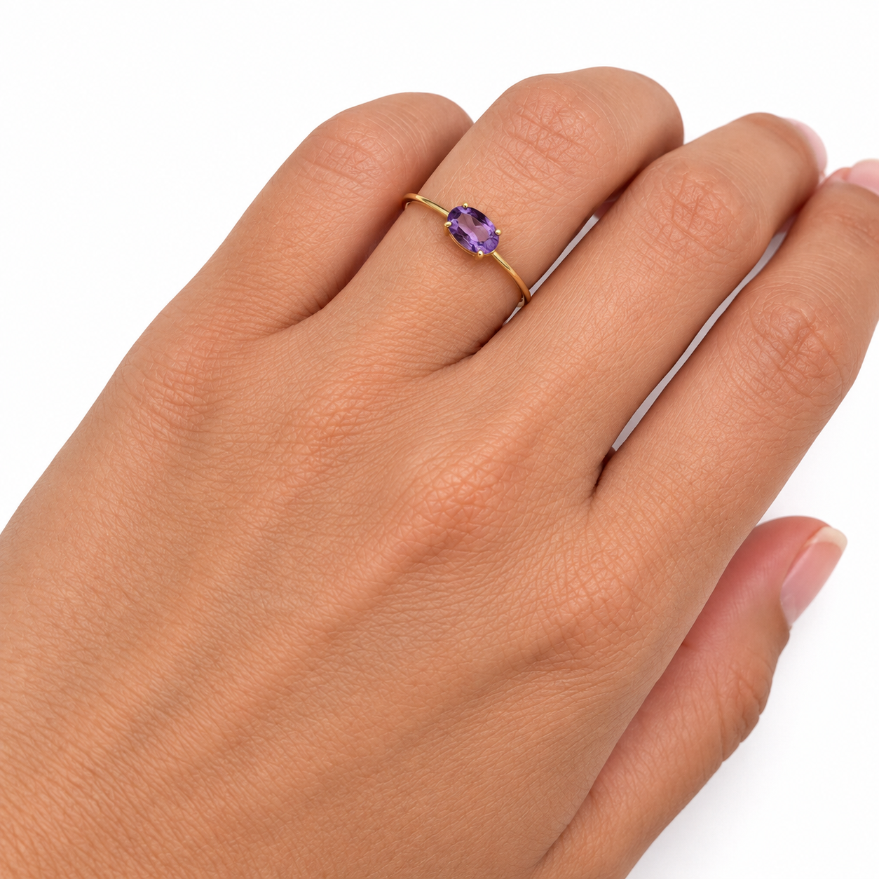 Ring - ovaler Solitär aus Gold - Image 3