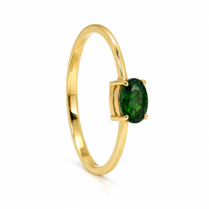 18-Karat-Goldring mit natürlichem Diopsid