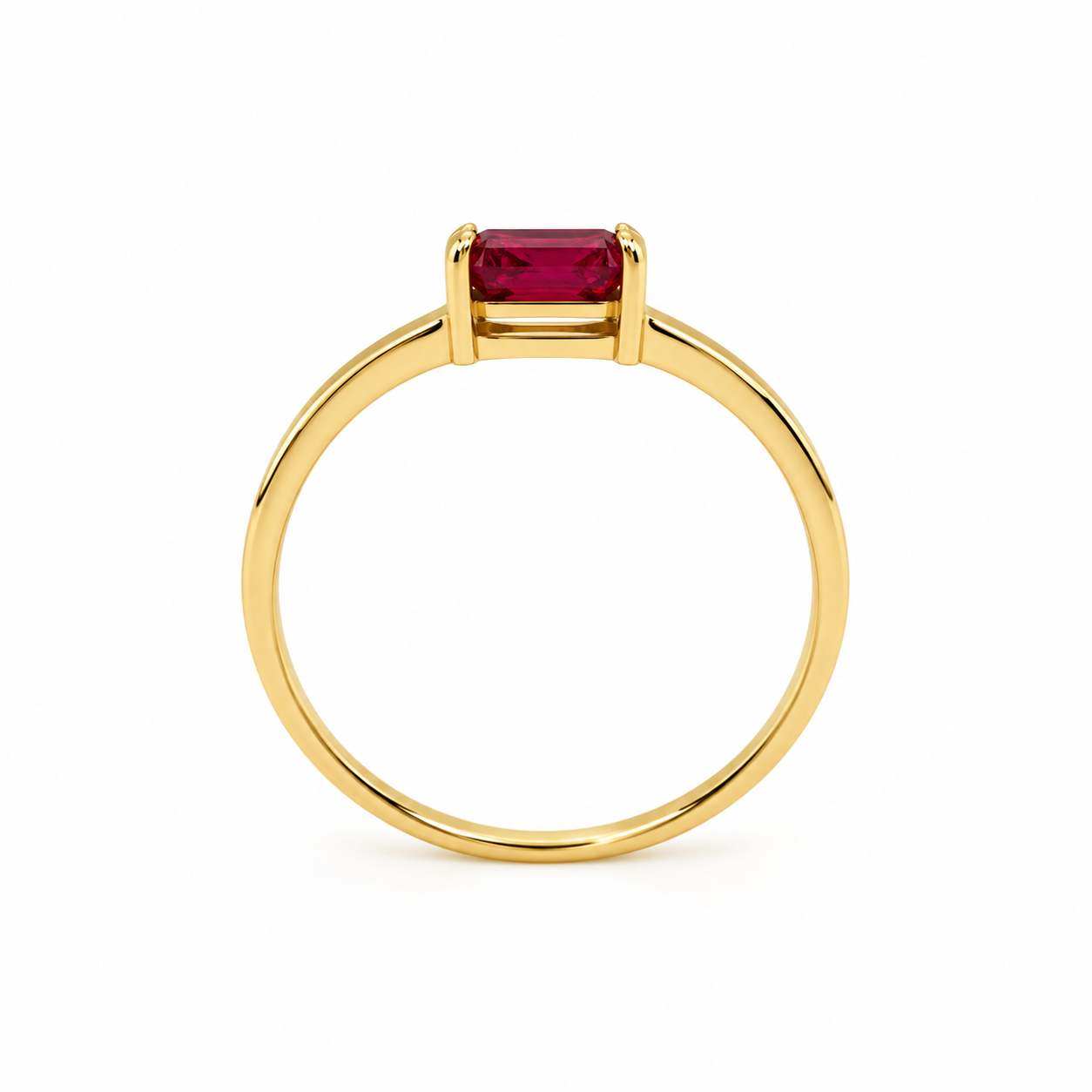 18-Karat-Goldring mit natürlichem Rubin - Image 2