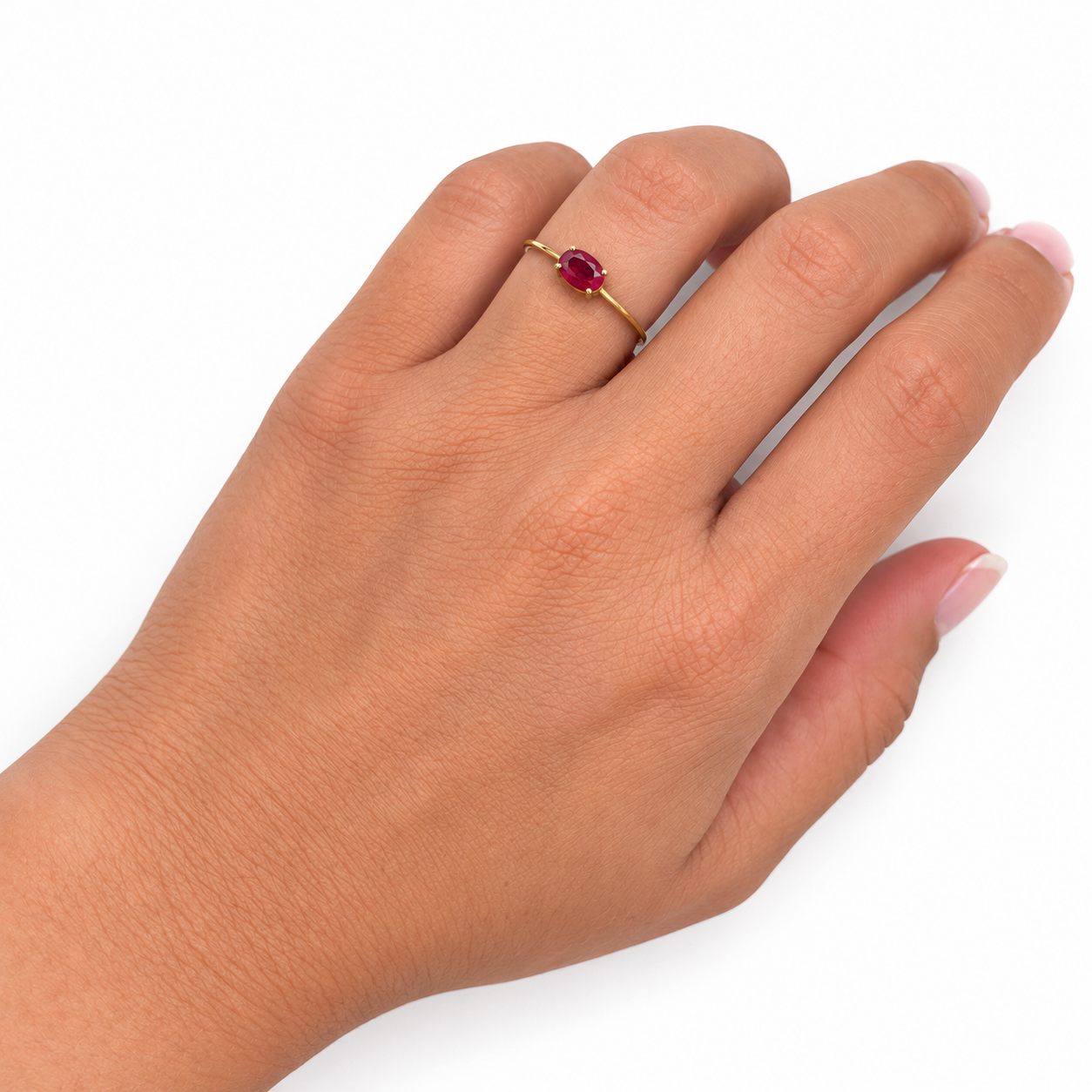 18-Karat-Goldring mit natürlichem Rubin - Image 3