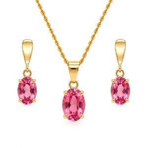 Goldschmuckset mit Turmalin