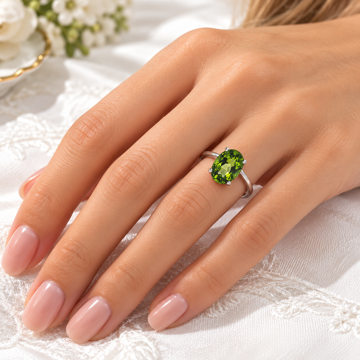 Ring Puristischer Peridot