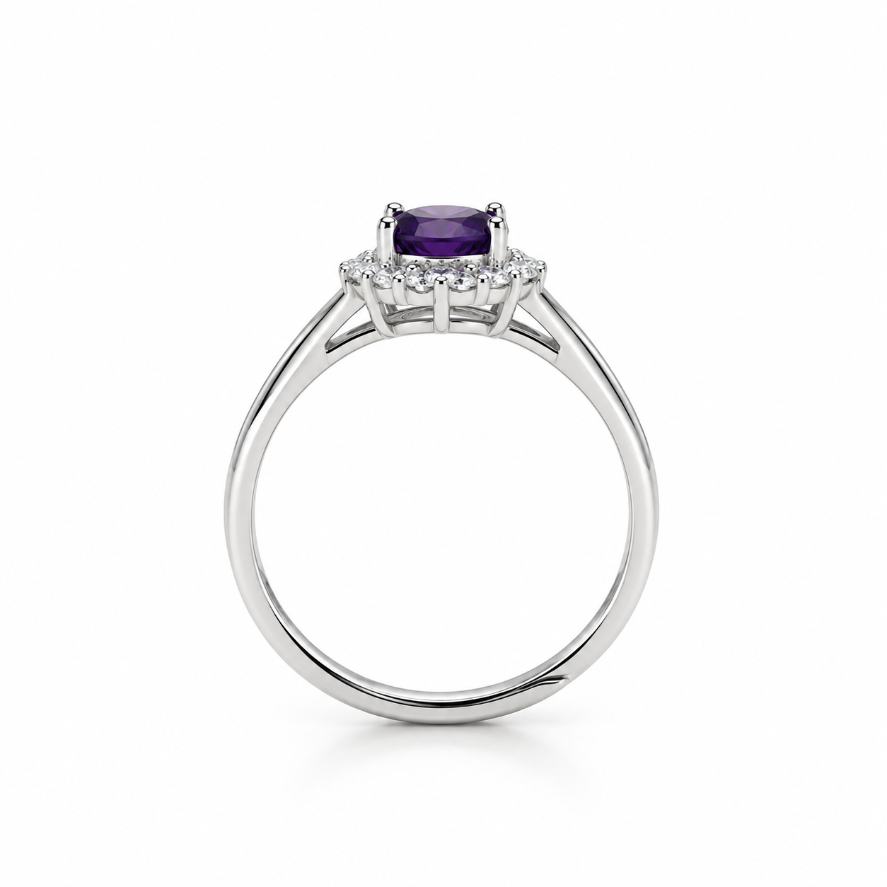 Ring Amethyst mit Zirkonia-Halo - Image 2