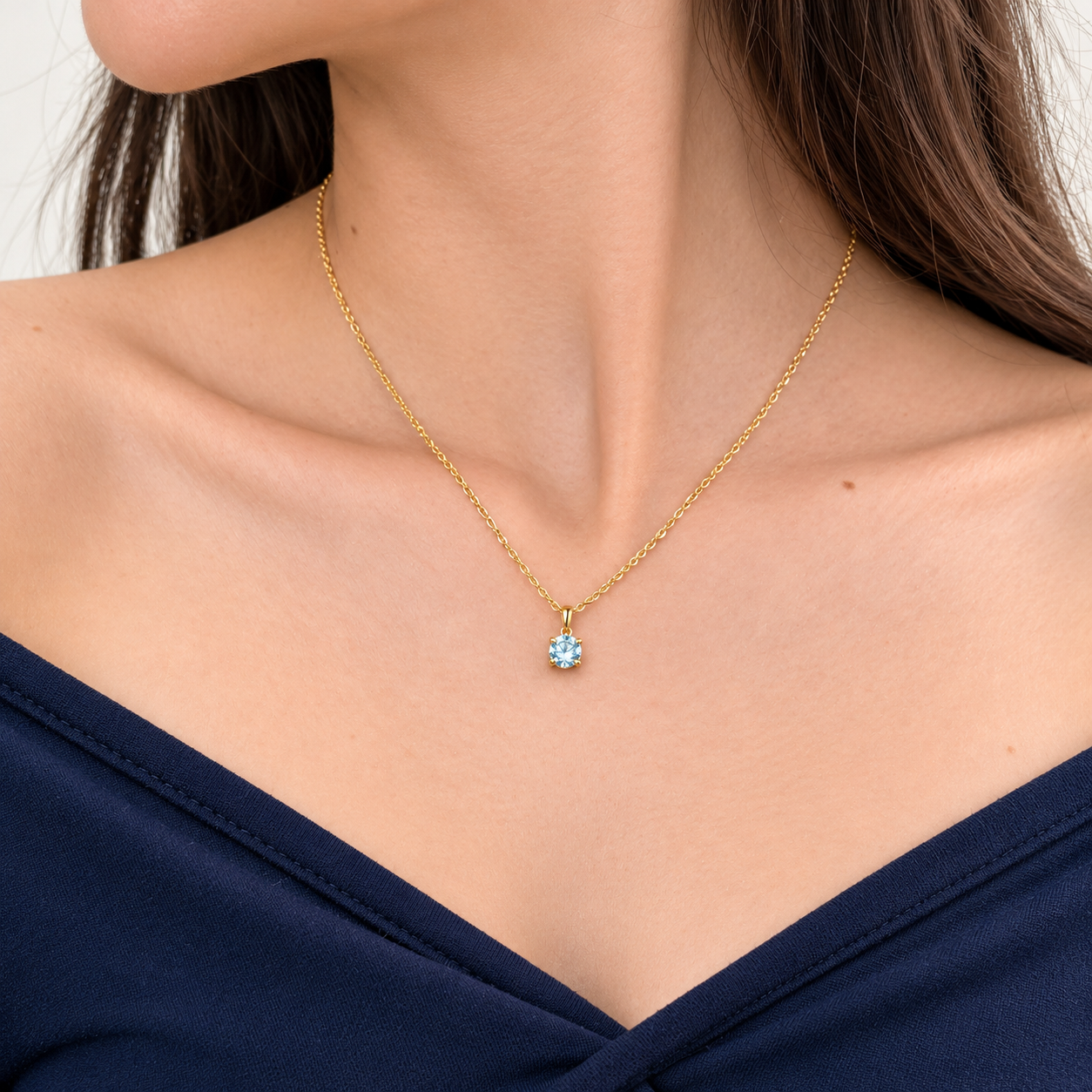 Anhänger Blauer Topas in Gold - Image 2