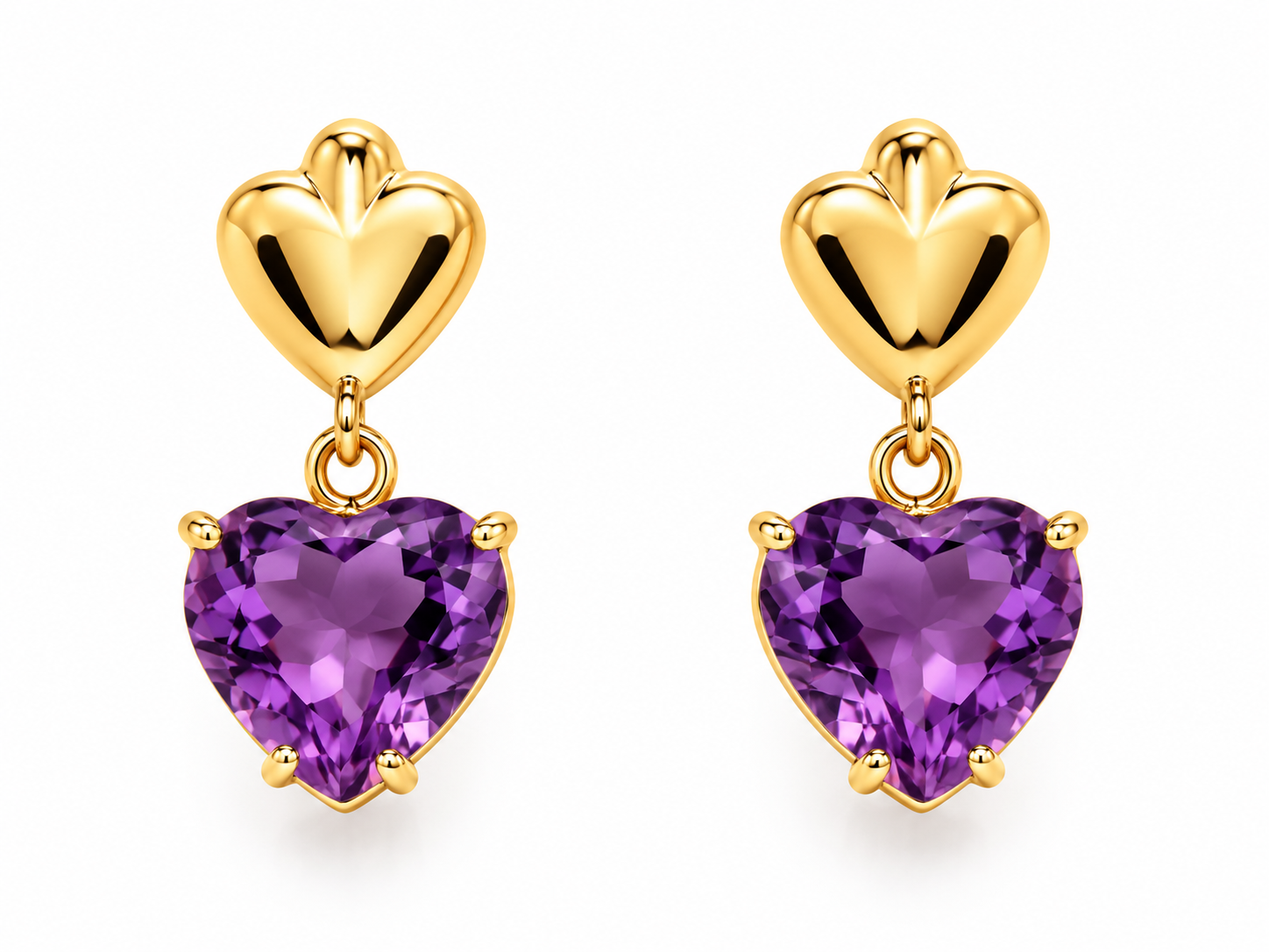 Set Gold und Amethyst-Herzen - Image 2