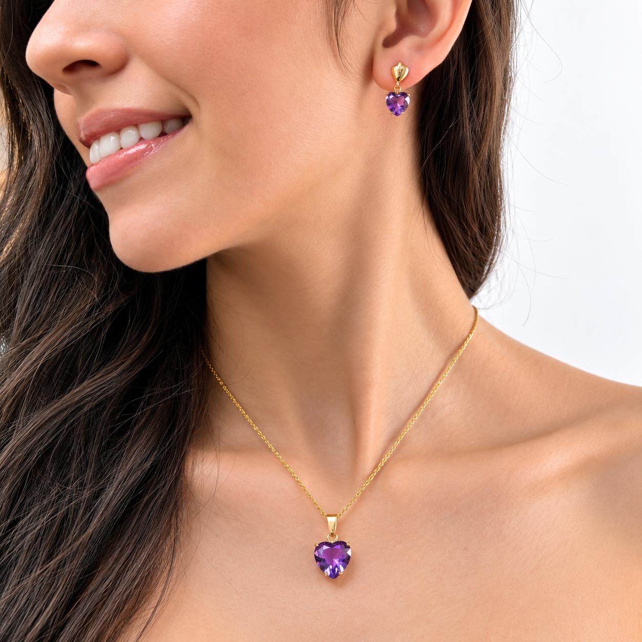 Set Gold und Amethyst-Herzen - Image 4